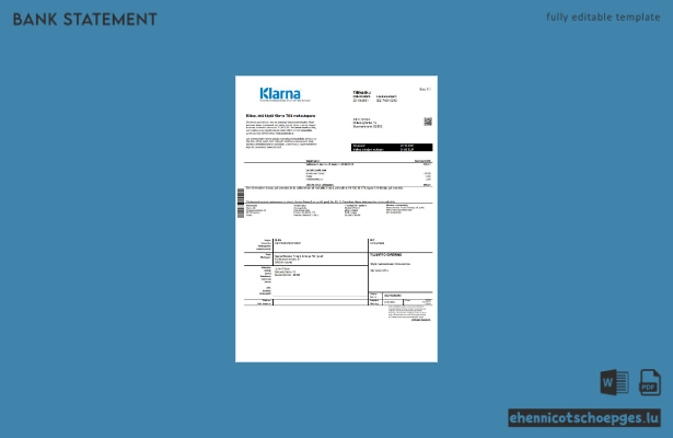 Finnland Klarna Kontoauszug Beispielwortvorschau